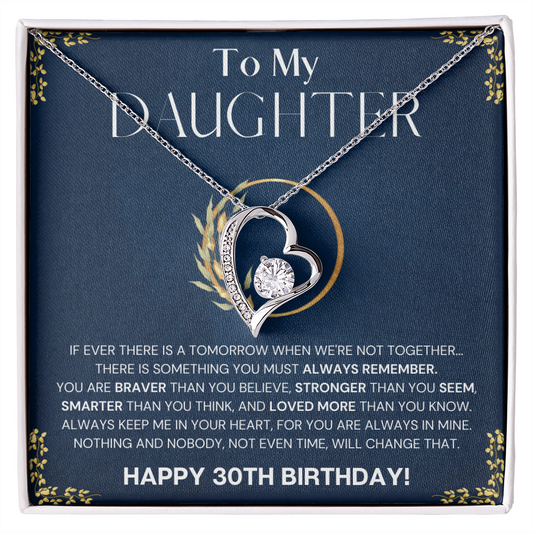 30th Birthday Gift Necklace For Daughter, 30th Birthday Gift Necklace From Dad, Mom, Solitaire Crystal Necklace, Happy 30th Birthday Gift