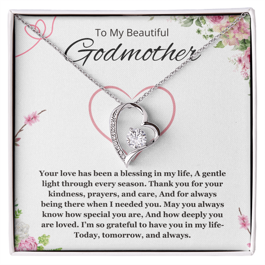 Godmother Gift from Godson or Goddaughter, Godmother Necklace Forever Love Jewelry