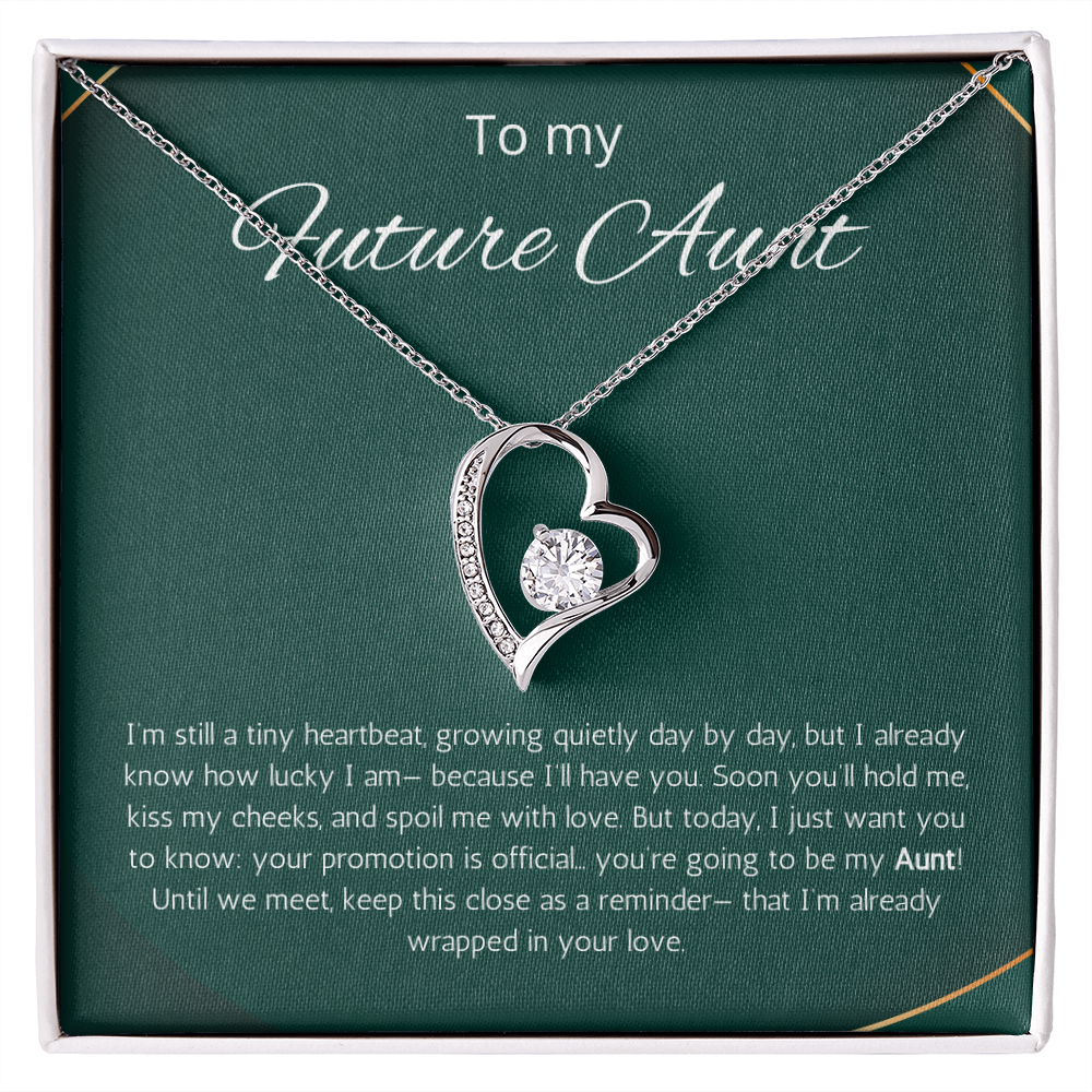 New Aunt Gift Necklace, Promoted to Auntie, Message Card Present For Pregnancy, Gender Reveal, Babyshower Forever Love Jewelry