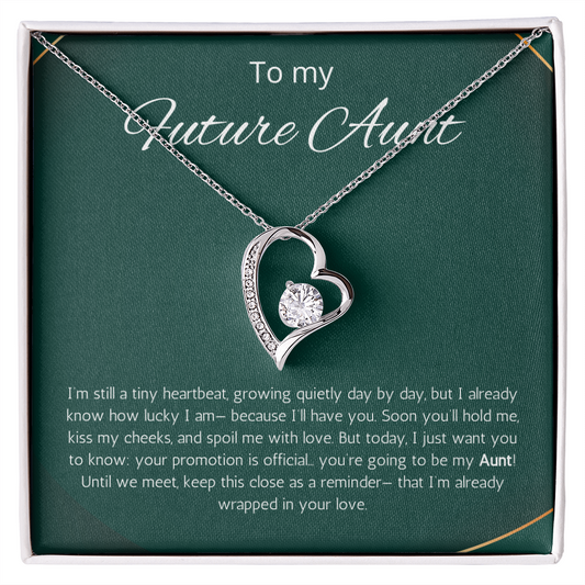 New Aunt Gift Necklace, Promoted to Auntie, Message Card Present For Pregnancy, Gender Reveal, Babyshower Forever Love Jewelry