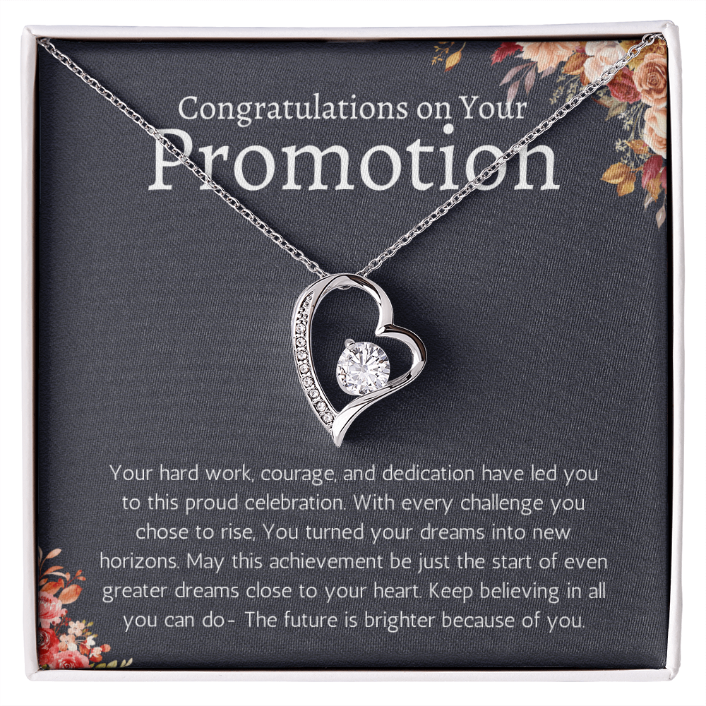 Job Promotion Gifts Necklace for Women Congratulations Gift for Coworker, Boss, Friend or Family forever Love Jewelry