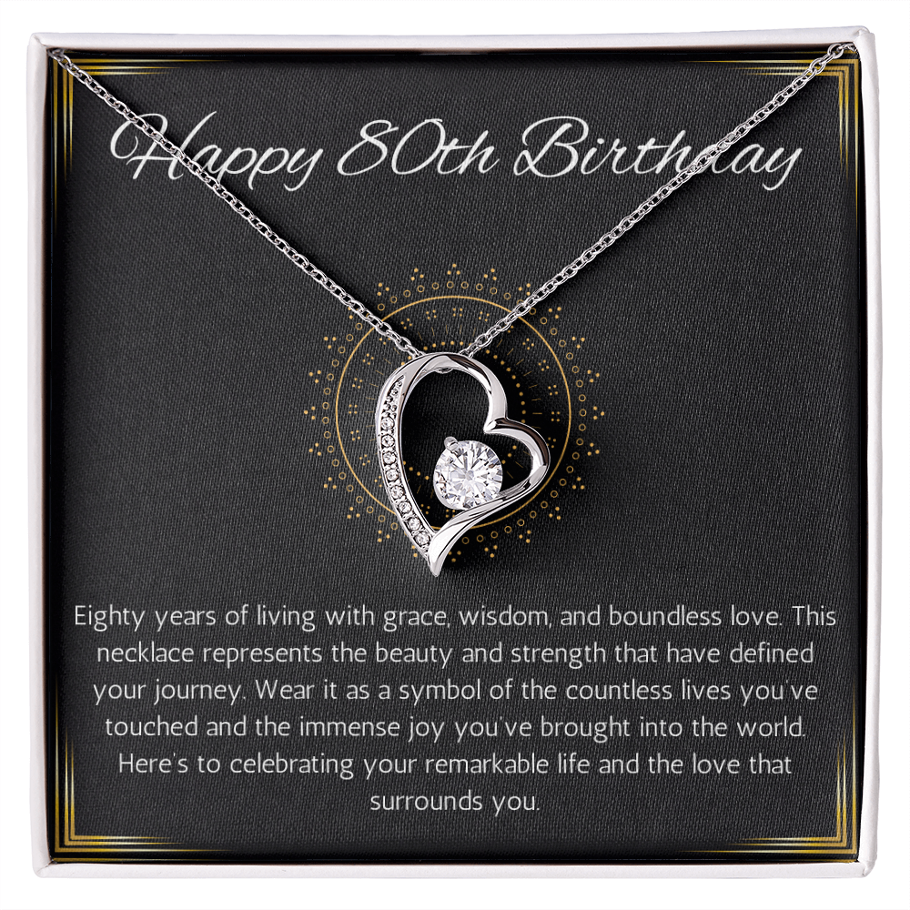 80th birthday gift for women, 80th birthday gift for mom, grandma, nana, Solitaire Crystal Necklace, 80th birthday jewelry necklace, turning 80