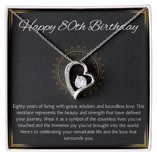 80th birthday gift for women, 80th birthday gift for mom, grandma, nana, Solitaire Crystal Necklace, 80th birthday jewelry necklace, turning 80