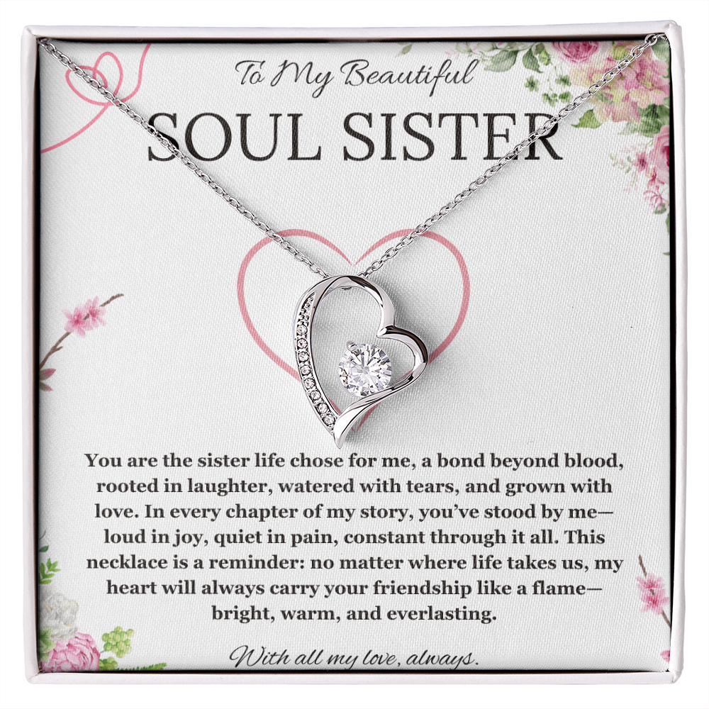 Soul Sister Necklace, Unbiological Sister Gift,  Forever Love Necklace, Best Friend Gift, BFF gift Necklace, Birthday, Graduation, Christmas Jewelry