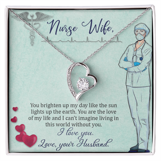 Nurse Wife Gift Necklace, Birthday Gift Necklace For Nurse Wife, anniversary Gift Necklace For Nurse Wife, Solitaire Crystal Necklace, Gift From Husband