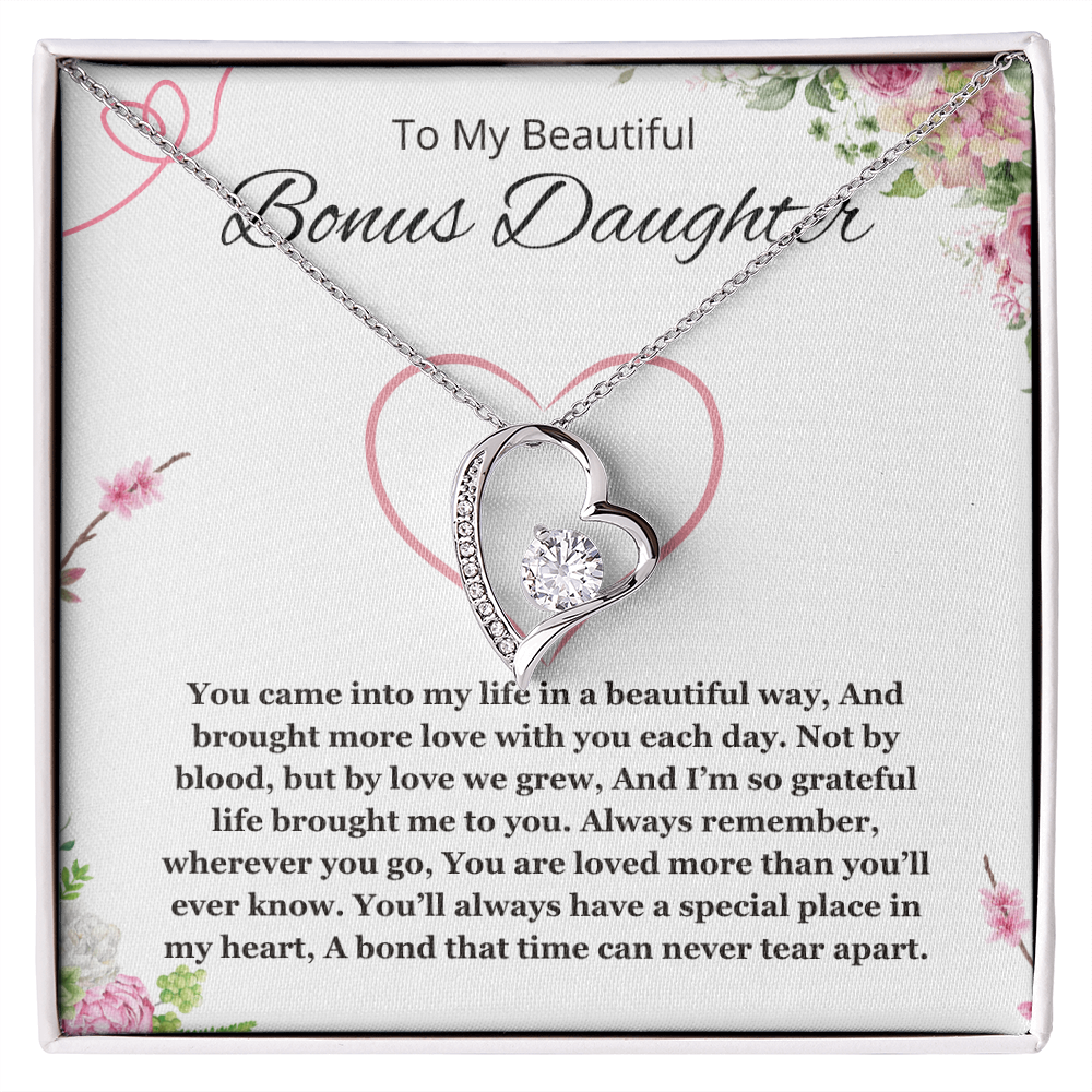 Step Daughter Gift Necklace Bonus Daughter Jewelry  Stepdaughter Gift from step mom stepdad forever Love