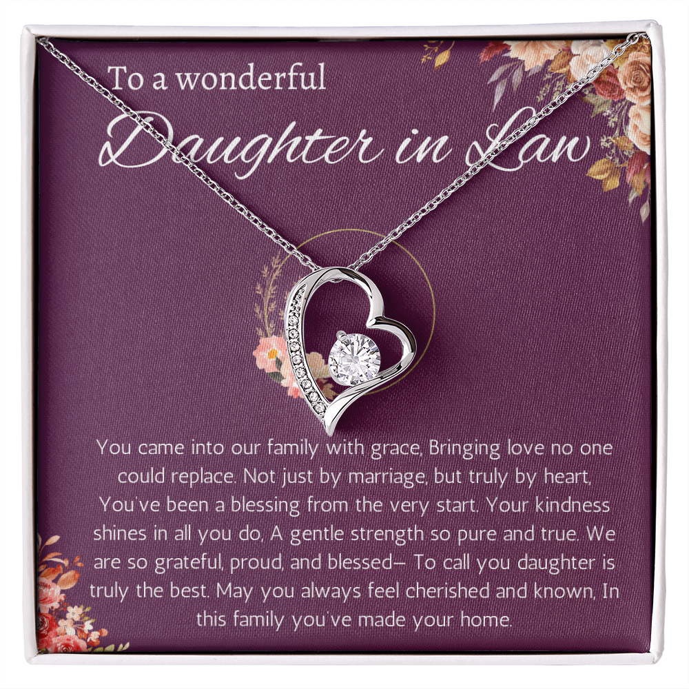 Daughter in Law Gift Necklace, Birthday, Wedding Gift Necklace for Daughter in Law, Forever Love Necklace From Mother in Law, Father in Law