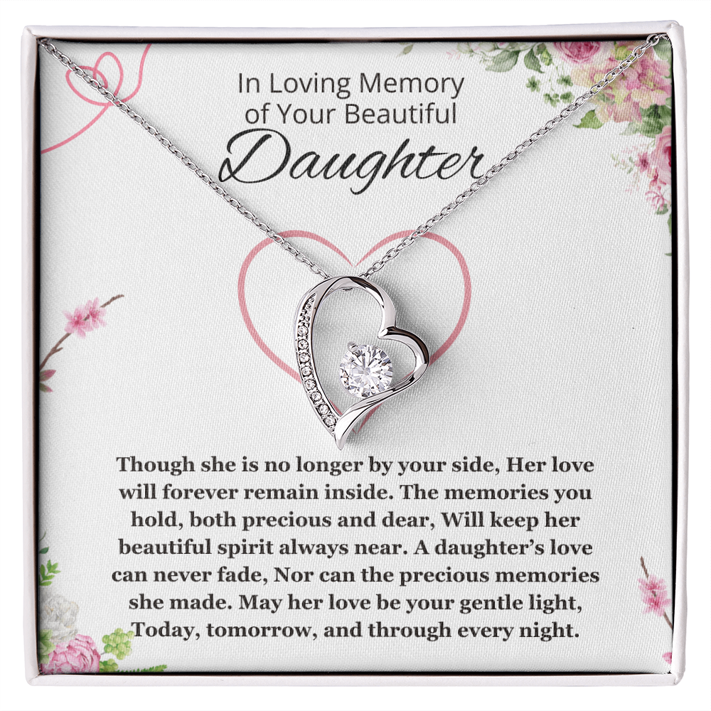 Memorial gift loss of Daughter Necklace Sorry for your Loss remembrance gift for mom Forever Love Jewelry