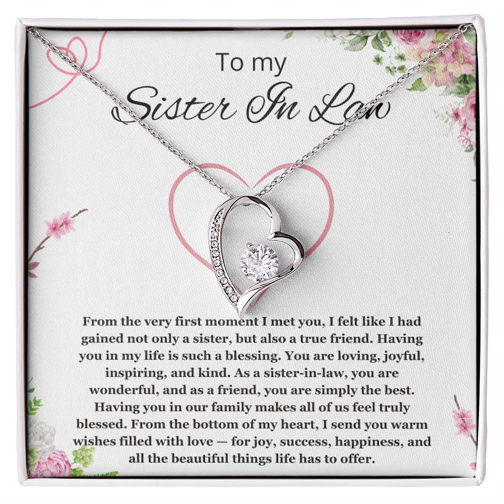 Sister in Law Jewelry Sister-in-Law Birthday Gift for Sister in Law Gift from Bride Wedding Birthday Forever Love Necklace