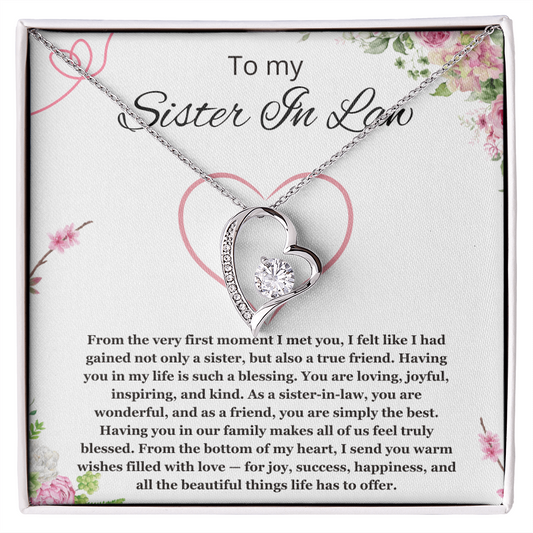 Sister in Law Jewelry Sister-in-Law Birthday Gift for Sister in Law Gift from Bride Wedding Birthday Forever Love Necklace