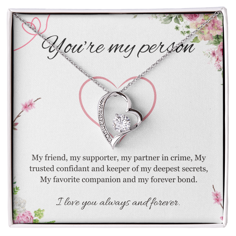 You are my Person Necklace, Best Friend Gift Necklace, Friendship, BFF, Best Friend Jewelry Forever Love