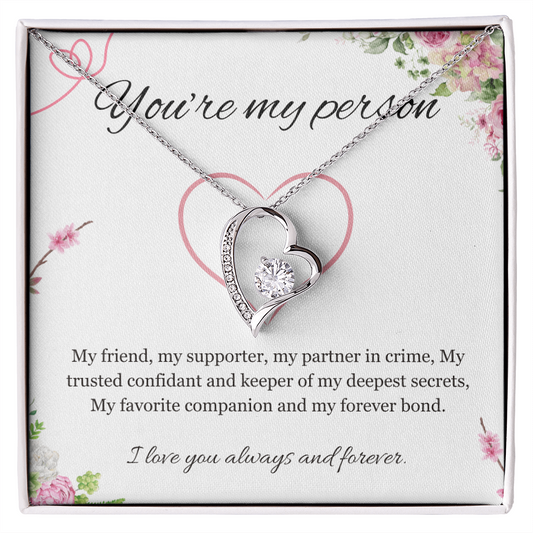 You are my Person Necklace, Best Friend Gift Necklace, Friendship, BFF, Best Friend Jewelry Forever Love