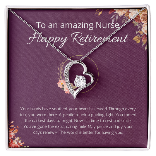 Nurse Retirement Gift, Forever Love Necklace For Nurse Retirement, Jewelry Gift For Retired Nurse, RN Retired Gifts, Nurse Retirement Party Gift