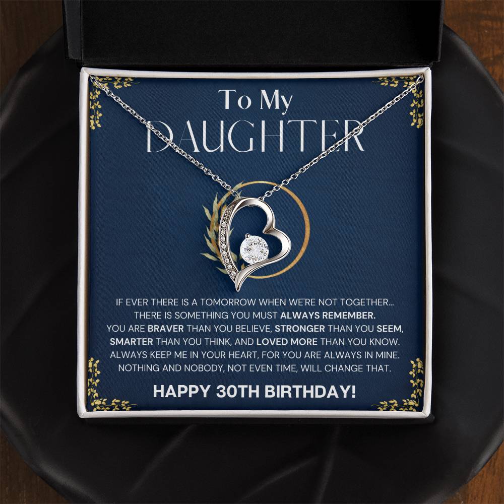 30th Birthday Gift Necklace For Daughter, 30th Birthday Gift Necklace From Dad, Mom, Solitaire Crystal Necklace, Happy 30th Birthday Gift