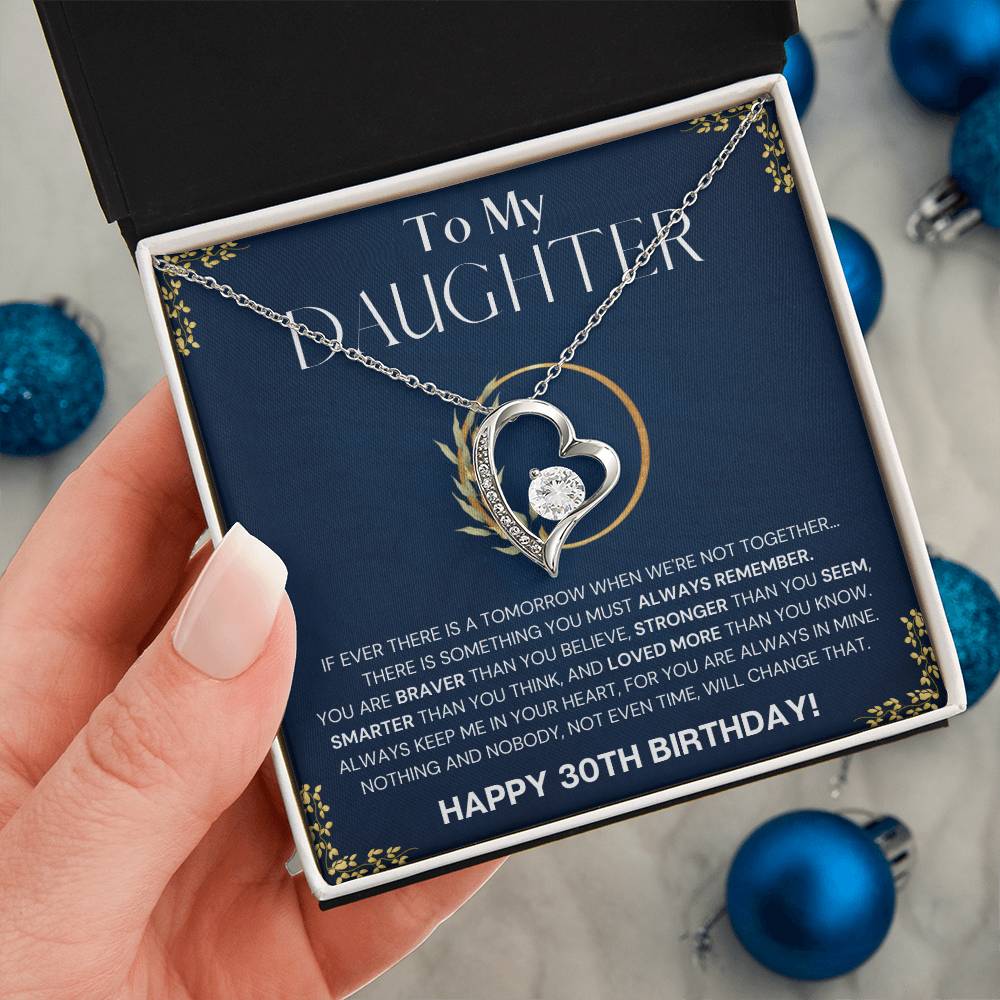 30th Birthday Gift Necklace For Daughter, 30th Birthday Gift Necklace From Dad, Mom, Solitaire Crystal Necklace, Happy 30th Birthday Gift