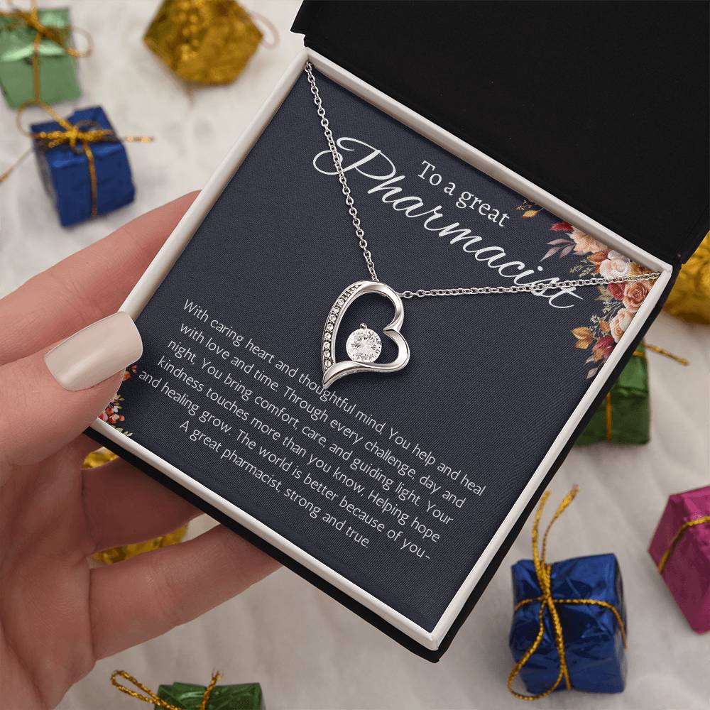 Pharmacist Gift Forever Love Necklace Graduation, Retirement, Appreciation, Christmas, Birthday or Thank You Present