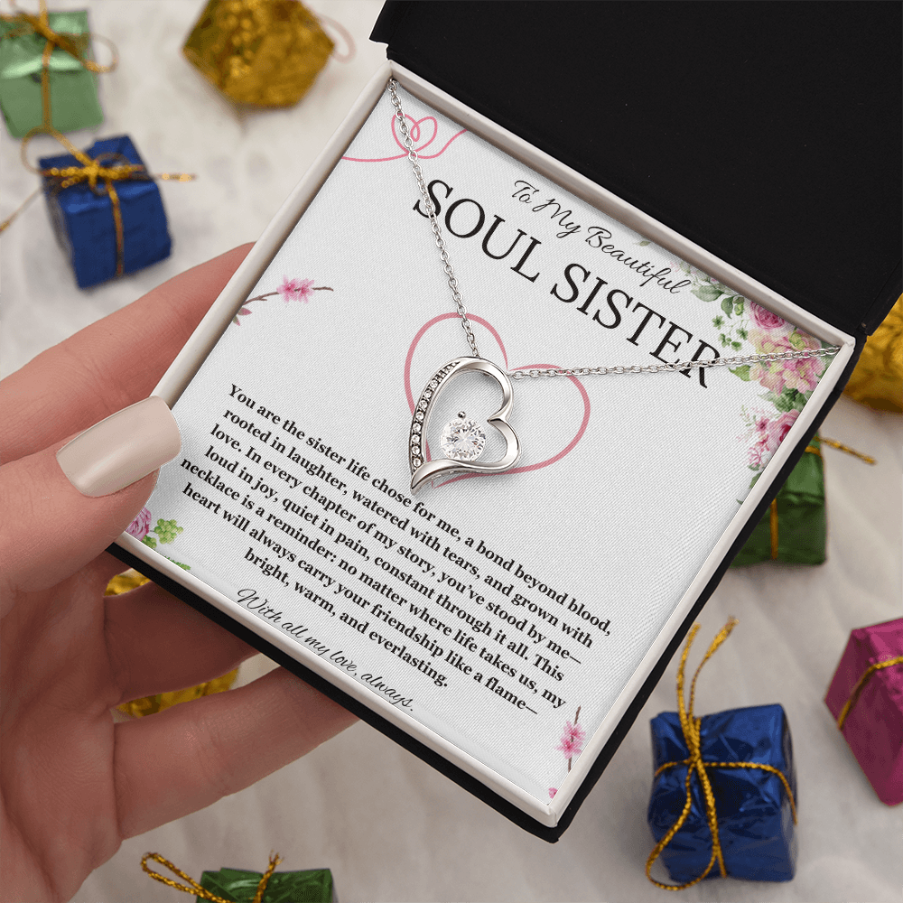 Soul Sister Necklace, Unbiological Sister Gift,  Forever Love Necklace, Best Friend Gift, BFF gift Necklace, Birthday, Graduation, Christmas Jewelry