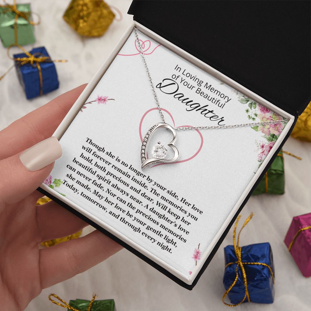 Memorial gift loss of Daughter Necklace Sorry for your Loss remembrance gift for mom Forever Love Jewelry