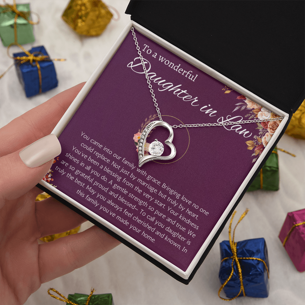 Daughter in Law Gift Necklace, Birthday, Wedding Gift Necklace for Daughter in Law, Forever Love Necklace From Mother in Law, Father in Law