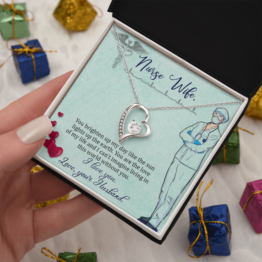 Nurse Wife Gift Necklace, Birthday Gift Necklace For Nurse Wife, anniversary Gift Necklace For Nurse Wife, Solitaire Crystal Necklace, Gift From Husband