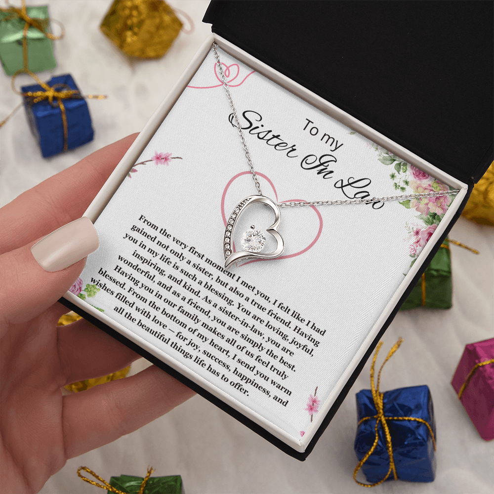 Sister in Law Jewelry Sister-in-Law Birthday Gift for Sister in Law Gift from Bride Wedding Birthday Forever Love Necklace