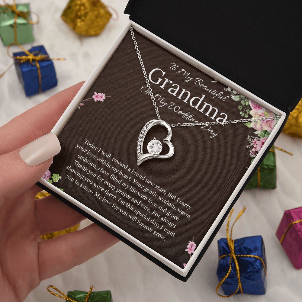 Grandmother of the Bride Gift to Grandma Wedding Gift for Grandma of the Bride Grandmother Wedding Necklace Forever Love Jewelry