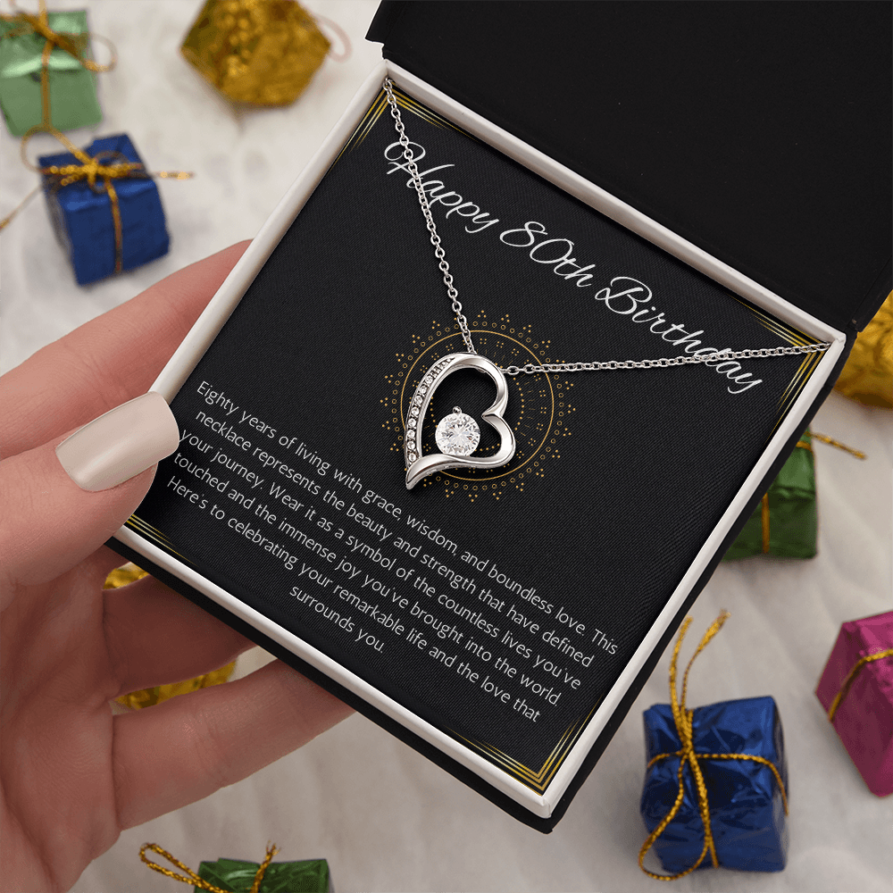 80th birthday gift for women, 80th birthday gift for mom, grandma, nana, Solitaire Crystal Necklace, 80th birthday jewelry necklace, turning 80