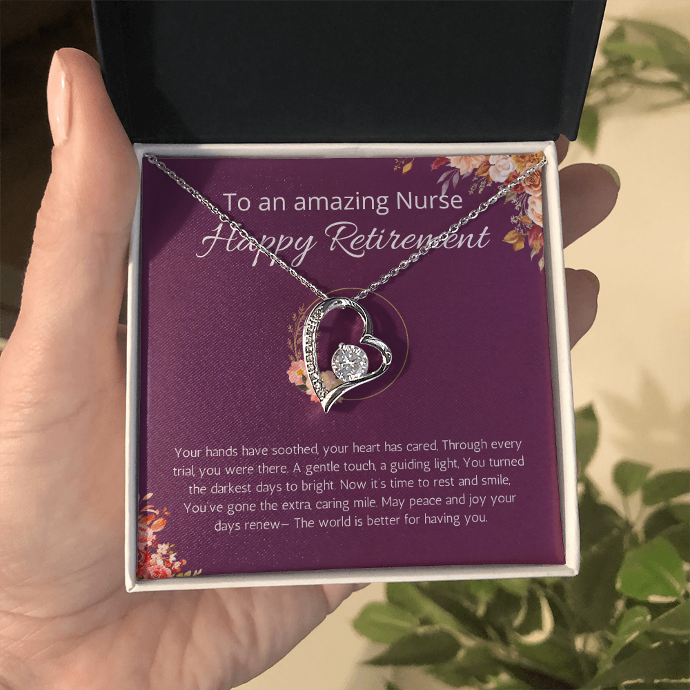 Nurse Retirement Gift, Forever Love Necklace For Nurse Retirement, Jewelry Gift For Retired Nurse, RN Retired Gifts, Nurse Retirement Party Gift
