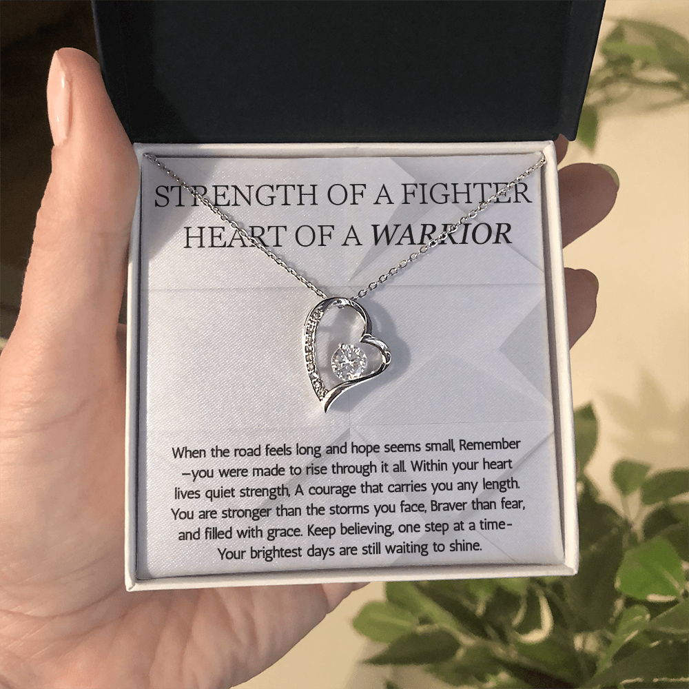 Warrior Forever Love Necklace, Strength of a Fighter Jewelry, Encouragement Gift