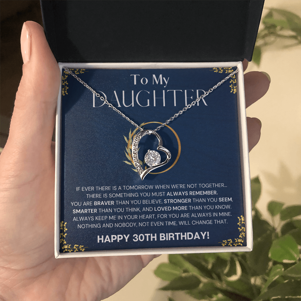 30th Birthday Gift Necklace For Daughter, 30th Birthday Gift Necklace From Dad, Mom, Solitaire Crystal Necklace, Happy 30th Birthday Gift