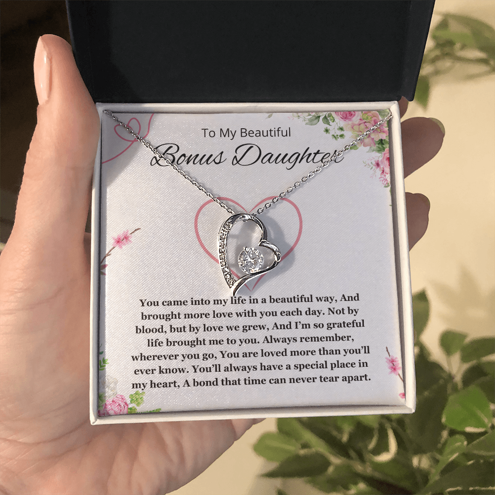 Step Daughter Gift Necklace Bonus Daughter Jewelry  Stepdaughter Gift from step mom stepdad forever Love