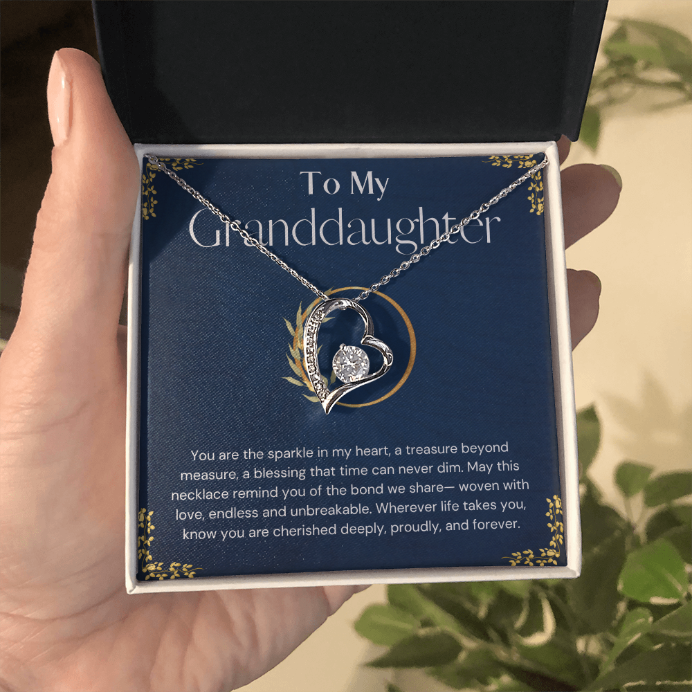 Granddaughter Gift Necklace from Grandma Grandpa Gift Birthday Christmas Graduation Gift Forever Love necklace from Grandfather Grandmother