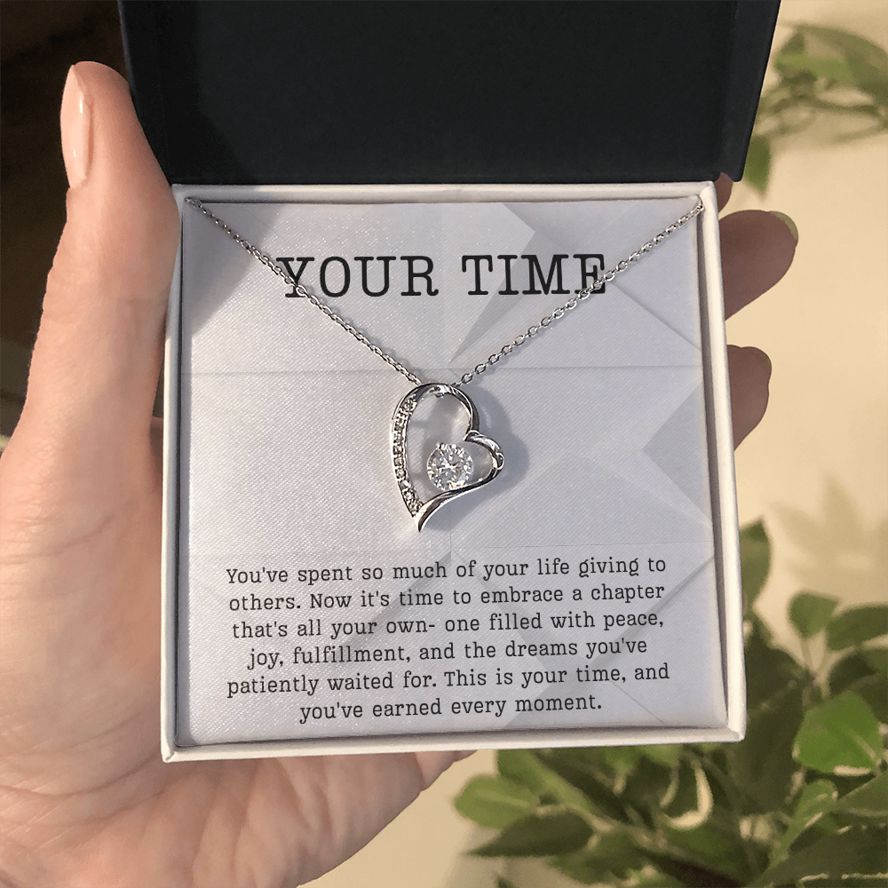 Retirement Gift necklace your time meaningful Gift Retiring celebration Forever Love Jewelry