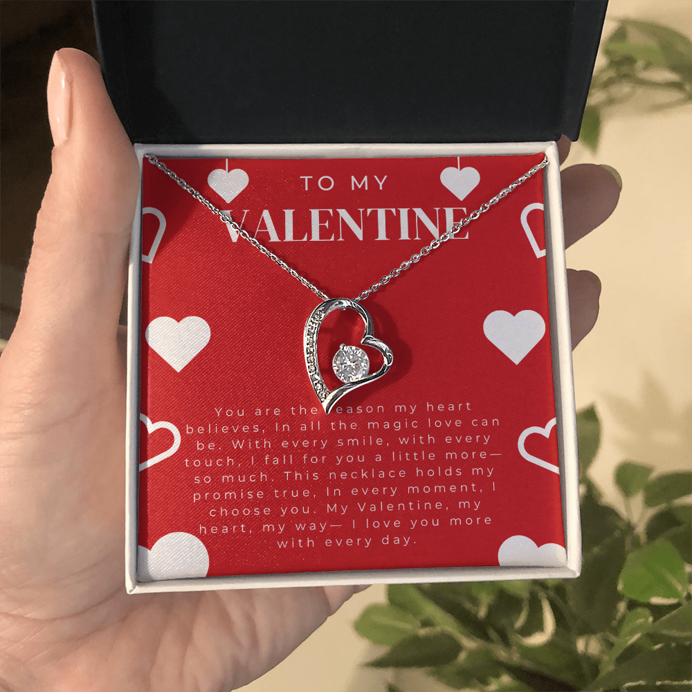 To My valentine Gift Necklace, Forever Love Necklace For Valentines Day Gift for Girlfriend, Wife Partner from Boyfriend Husband