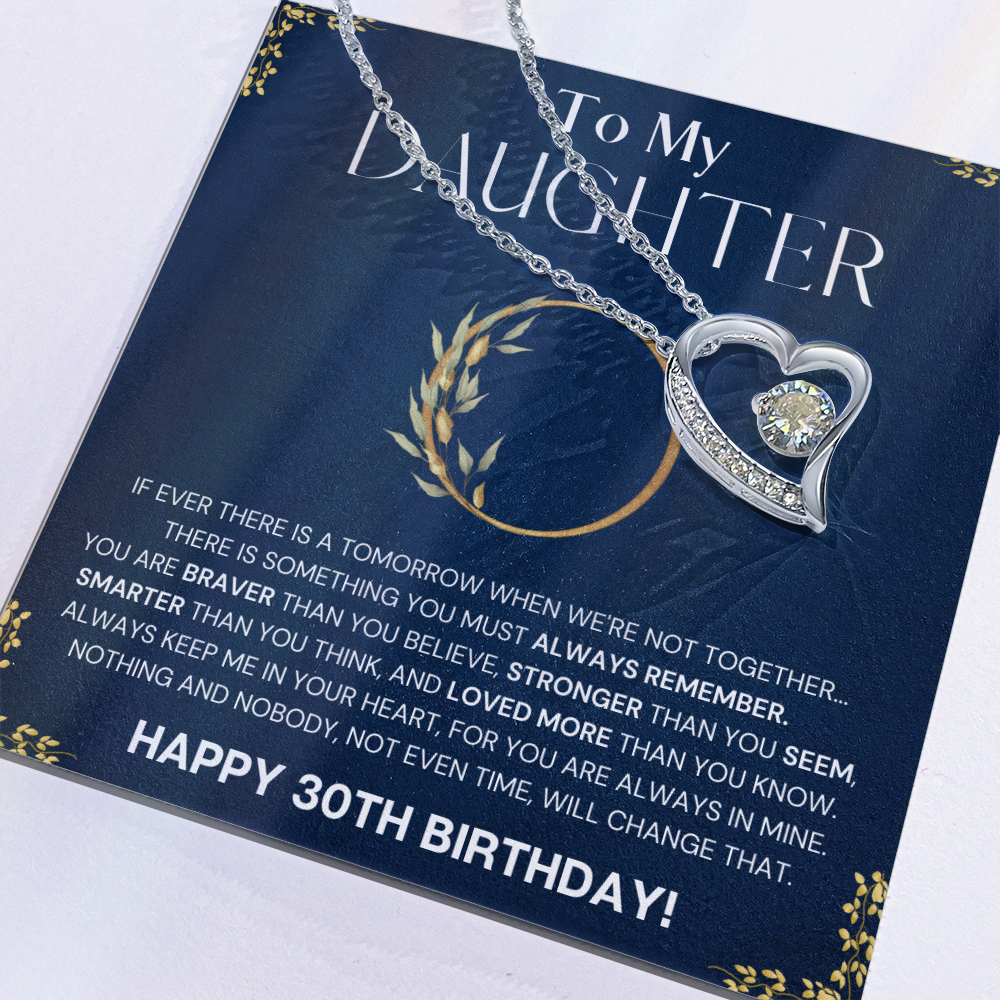 30th Birthday Gift Necklace For Daughter, 30th Birthday Gift Necklace From Dad, Mom, Solitaire Crystal Necklace, Happy 30th Birthday Gift