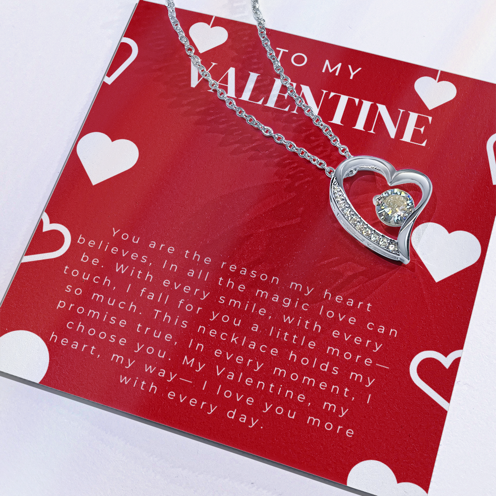 To My valentine Gift Necklace, Forever Love Necklace For Valentines Day Gift for Girlfriend, Wife Partner from Boyfriend Husband