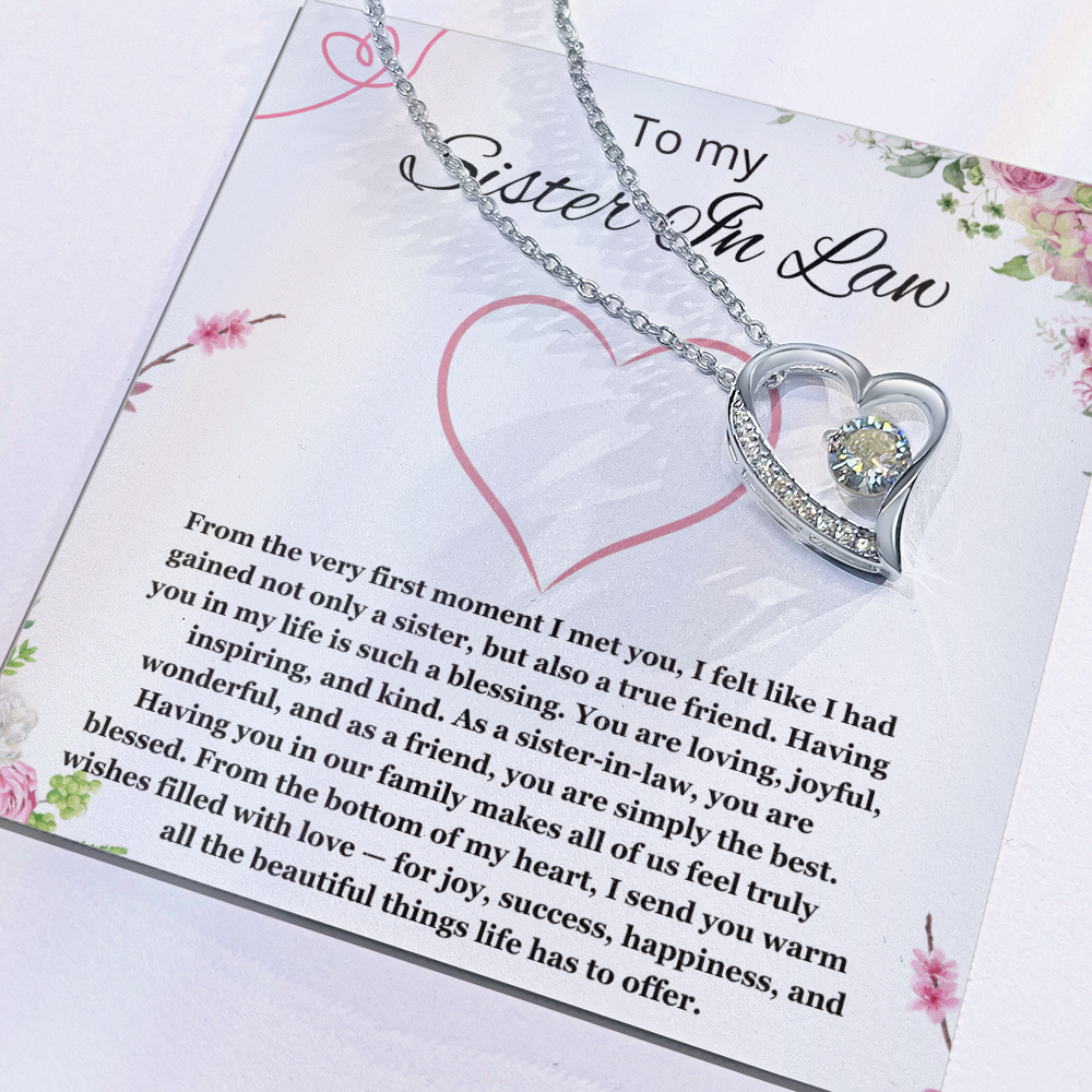 Sister in Law Jewelry Sister-in-Law Birthday Gift for Sister in Law Gift from Bride Wedding Birthday Forever Love Necklace