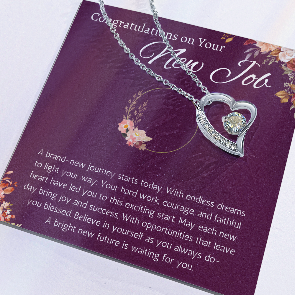 New Job Gift for Her Necklace Congratulations Gift New Job Colleague Leaving Gift New Job Gifts for Woman forever Love Jewelry
