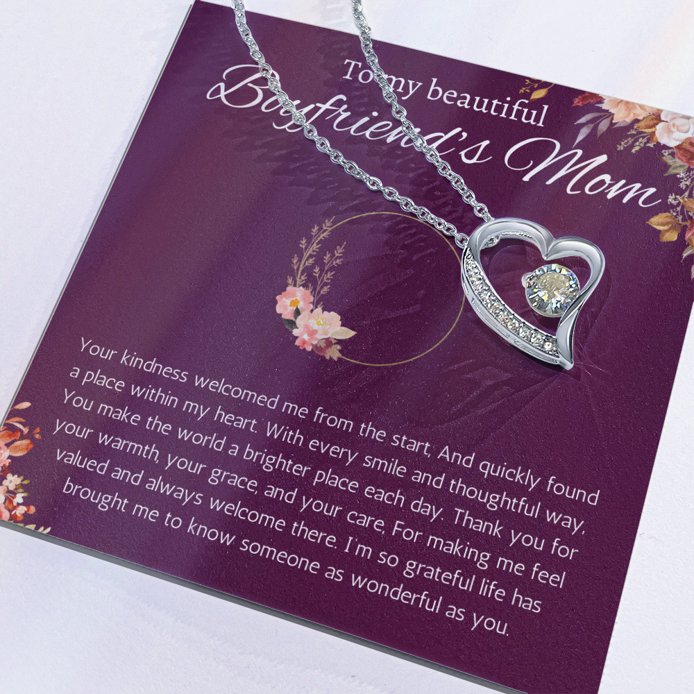 Boyfriends Mom Gift Necklace, Gift for Boyfriends mom From Girlfriend Jewelry Forever Love Present