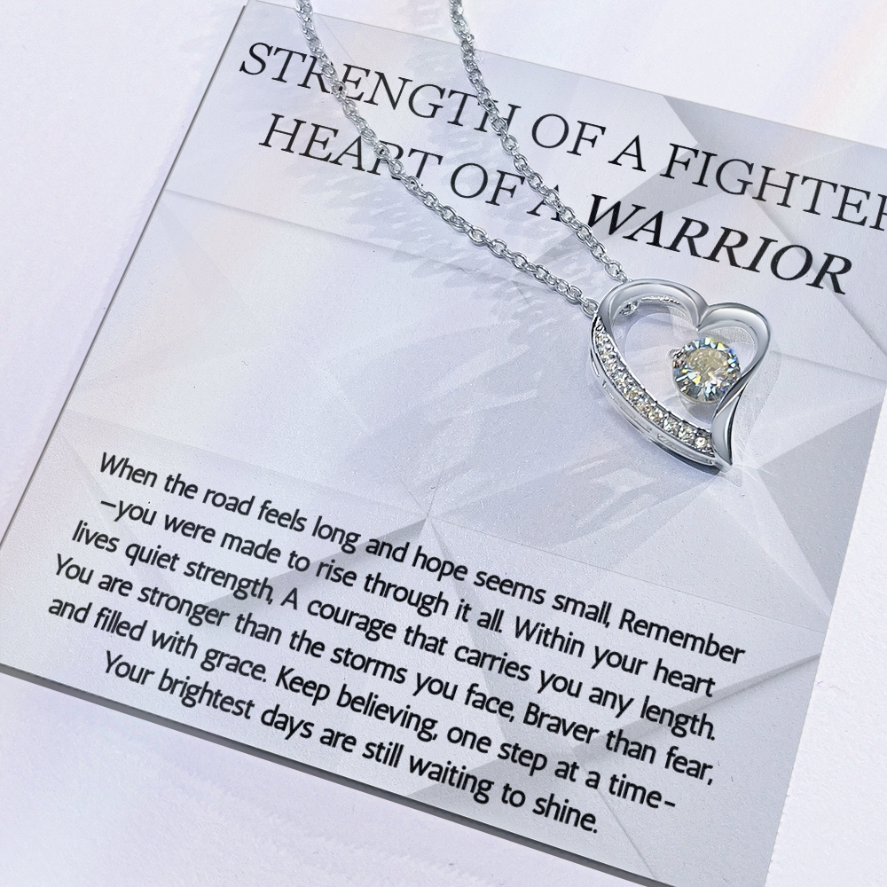 Warrior Forever Love Necklace, Strength of a Fighter Jewelry, Encouragement Gift