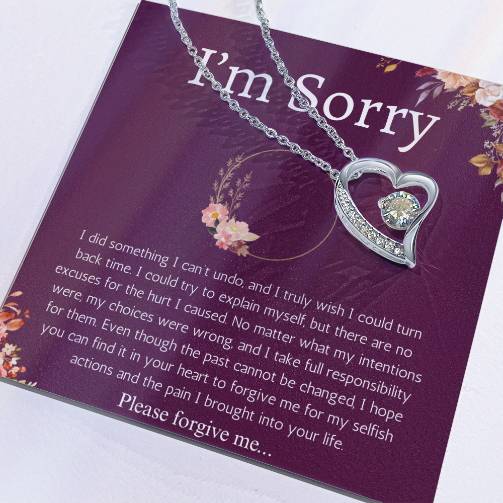 I'm Sorry Gift Apology Gift For Her Forever Love Necklace Please Forgive me Gift Wife, Girlfriend, Friend, Forgiveness Jewelry