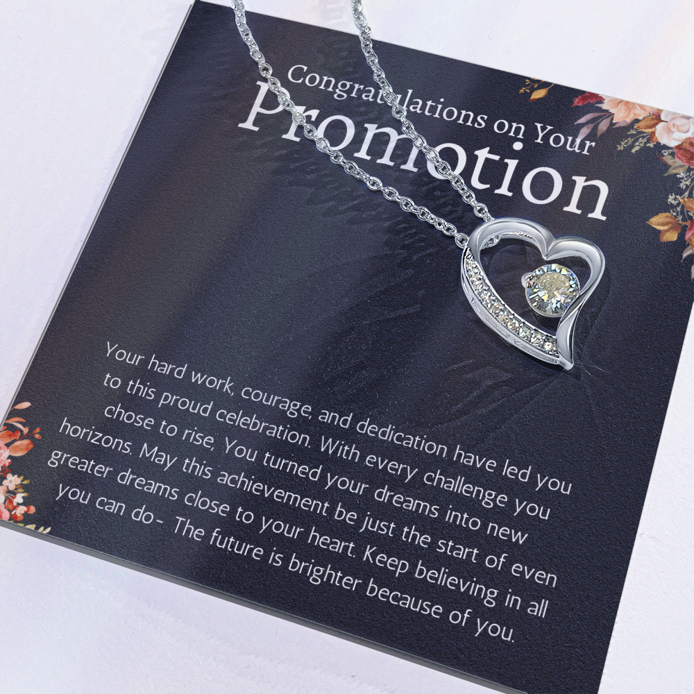 Job Promotion Gifts Necklace for Women Congratulations Gift for Coworker, Boss, Friend or Family forever Love Jewelry