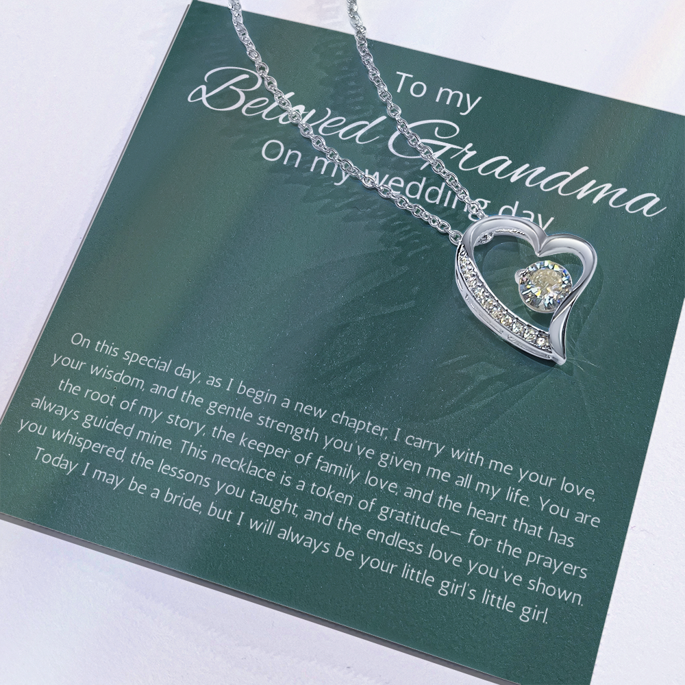Grandmother of Bride Gift Necklace Forever Love Jewelry for Grandma for Wedding from Granddaughter Present