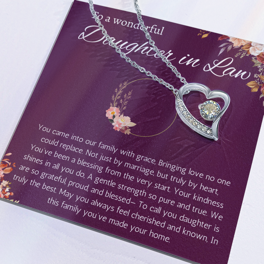 Daughter in Law Gift Necklace, Birthday, Wedding Gift Necklace for Daughter in Law, Forever Love Necklace From Mother in Law, Father in Law