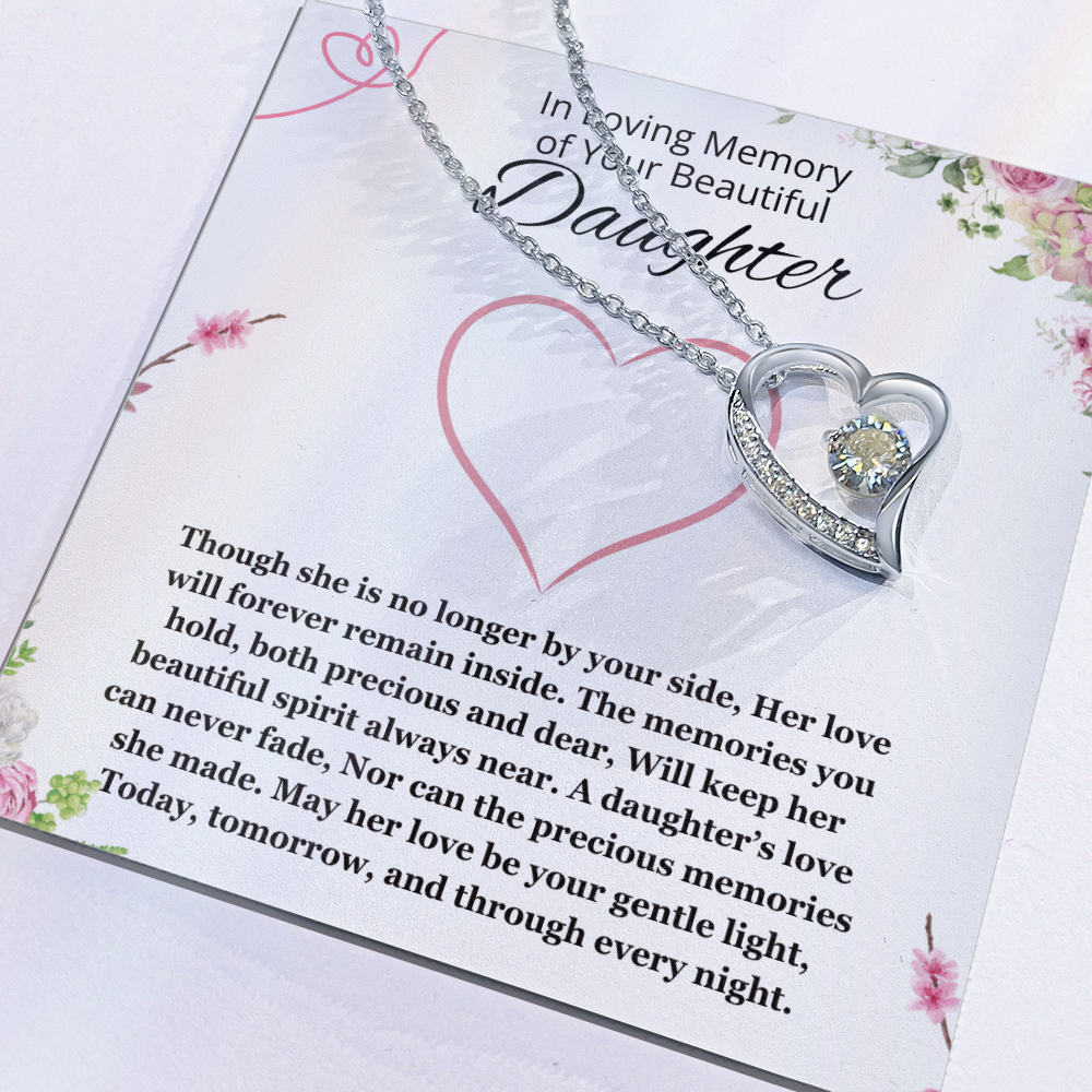 Memorial gift loss of Daughter Necklace Sorry for your Loss remembrance gift for mom Forever Love Jewelry