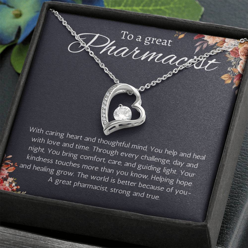 Pharmacist Gift Forever Love Necklace Graduation, Retirement, Appreciation, Christmas, Birthday or Thank You Present