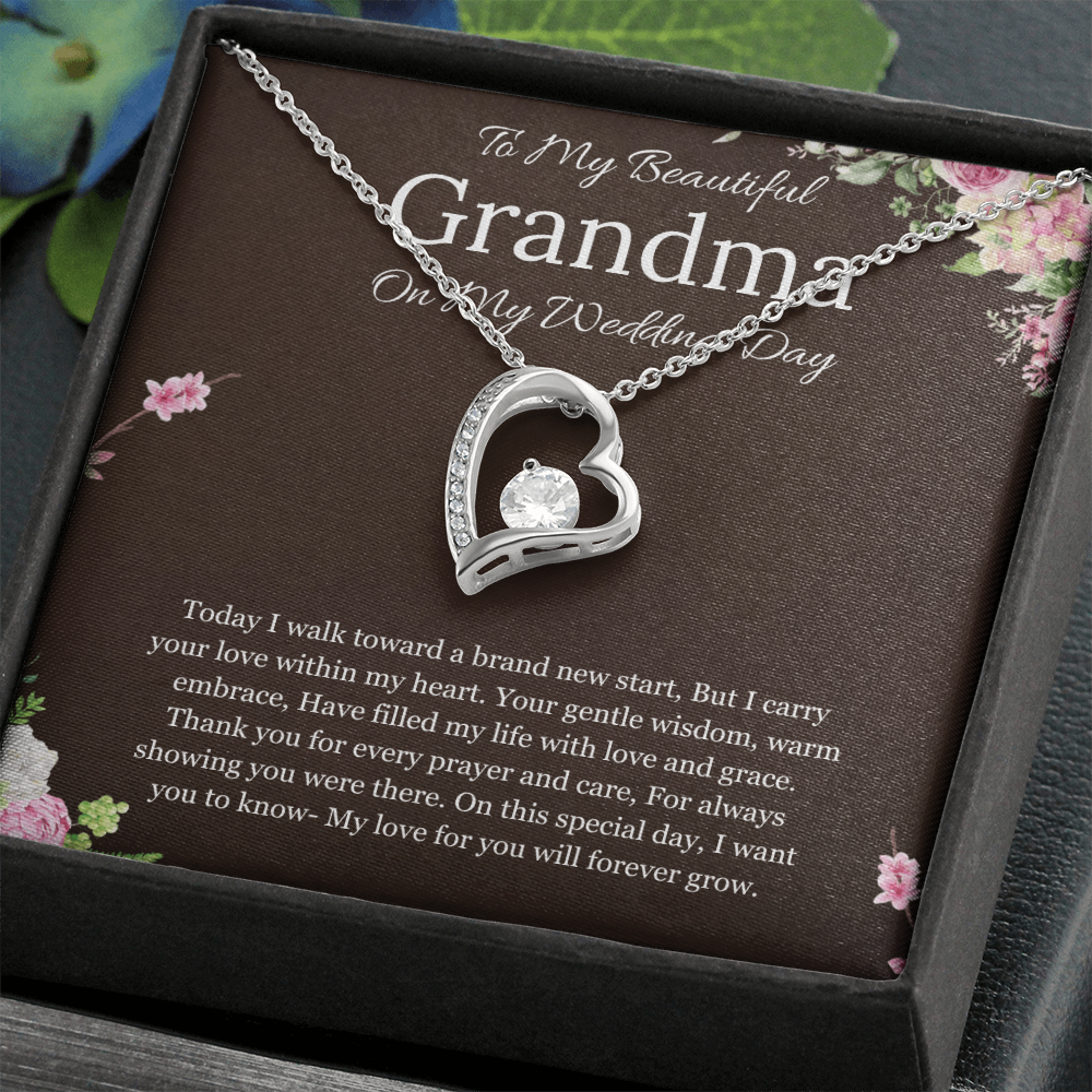 Grandmother of the Bride Gift to Grandma Wedding Gift for Grandma of the Bride Grandmother Wedding Necklace Forever Love Jewelry