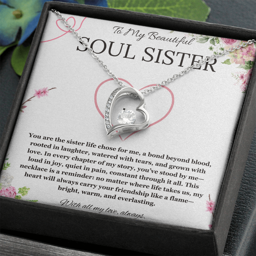 Soul Sister Necklace, Unbiological Sister Gift,  Forever Love Necklace, Best Friend Gift, BFF gift Necklace, Birthday, Graduation, Christmas Jewelry