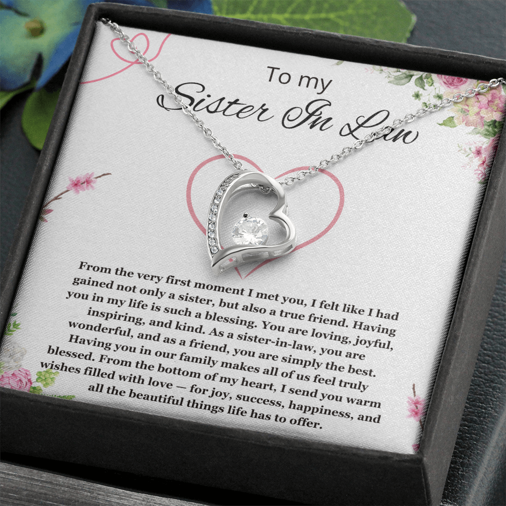 Sister in Law Jewelry Sister-in-Law Birthday Gift for Sister in Law Gift from Bride Wedding Birthday Forever Love Necklace