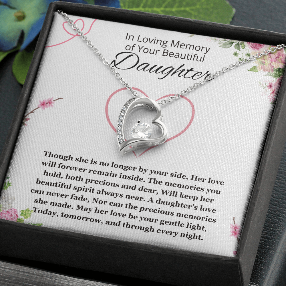 Memorial gift loss of Daughter Necklace Sorry for your Loss remembrance gift for mom Forever Love Jewelry